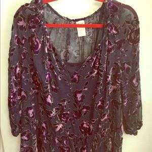 Faded Glory velvet burnout top